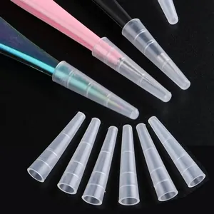 Translucent Plastic Tweezers Protective Covers Soft Silicone Pointed Tip Protector Caps For Manicure Eyelash Extensions Beauty Tools