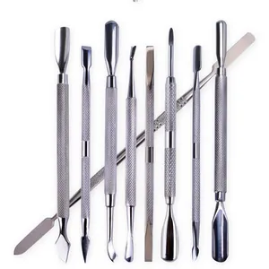 Professional Stainless Steel Double Ended Nail Cuticle Pusher Dead Skin Remover Manicure Pedicure Cleaner Tool For Finger Nail Care