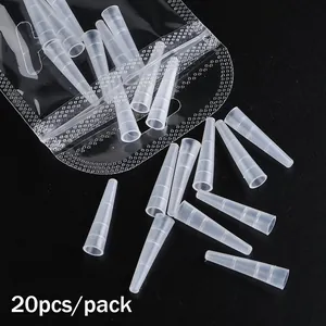 20pcs pack of translucent tapered protective silicone tips for eyelash tweezers