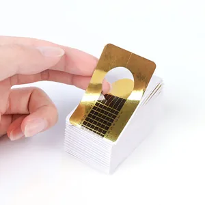 Professional Gold Nail Extension Forms Guide Stickers Scale Grid Self Adhesive Paper For Manicure Sculpting Nail Art Tools