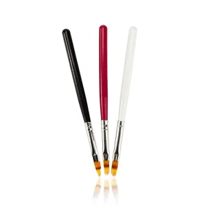 Drei professionelle Nailart-Liner-Pinsel mit feinen Fasern und bunten zylindrischen Griffen