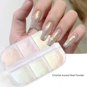 Aurora Nagelpuder Chrom Spiegel Künstliche Perle Pigment Mehrfarbig Meerjungfrau Effekt Muschel Glitzer Für Damen Maniküre Dekoration Profi Salon