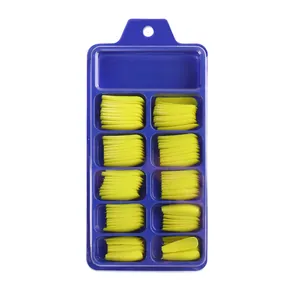 Kit unghie finte lunghe gialle in scatola da 10 griglie per manicure professionale