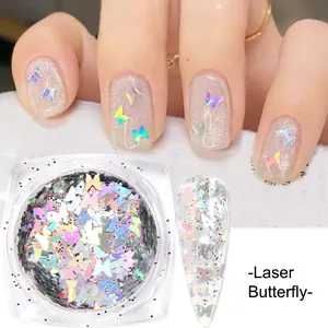 Holographic Laser Nail Art Sequins Heart Butterfly Star Shape Glitter Flakes For DIY Nail Decoration Women Nail Supplies