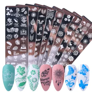 Piastra per Stamping Unghie in Acciaio Inossidabile Modello DIY per Decorazione Manicure Natale Fiocchi di Neve Fiore Farfalla