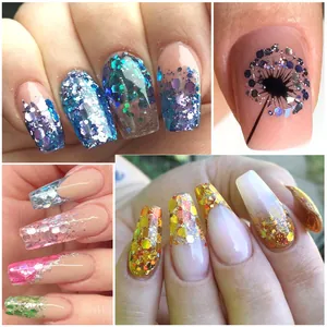 Paillettes esagonali iridescenti per manicure sfumata e decorazione artistica per unghie