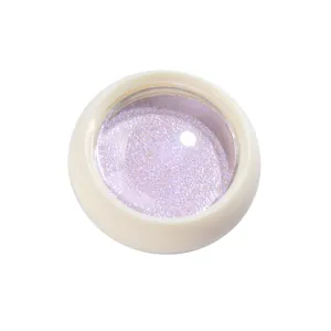 Solid aurora nail powder in lavender pearl finish with iridescent mermaid chrome effect