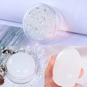 4,2 cm Silikon-Nagelstempel-Set mit klaren Strasssteinen für French-Maniküre-Design