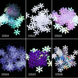 Diverse 10mm kerst sneeuwvlok nagelglitters in verschillende iriserende kleuren