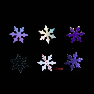 10mm laser holografische sneeuwvlok pailletten voor kerst nagelkunst en DIY decoratie