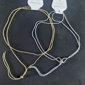 Adjustable gold and silver stainless steel snake bone chain necklaces for women