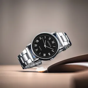 Reloj De Cuarzo Para Hombre Brazalete De Eslabones De Acero Inoxidable Caja De Aleación Esfera Analógica Redonda Negocios