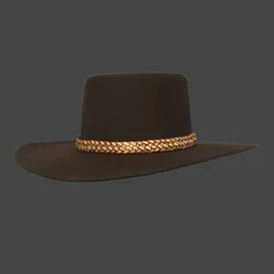 Flat Top Pure Wool Fedora Hat Fashionable Solid Color Felt Hat With Braided Decorative Band For Men Women Autumn Spring