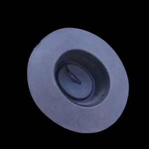 Sombrero Pork Pie de fieltro de lana gris con cordón ajustable y banda de sudor interna