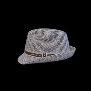 Unisex Summer Paper Straw Fedora Hat Breathable Woven Sun Hat For Beach Travel Outdoor UV Protection Stylish Panama Trilby With Decorative Band