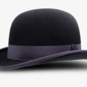 Vintage 100% Wool Bowler Hat For Men Women Classic Round Top Derby Hat With Ribbon Band Fashion Fedora Winter Warm Dress Hat