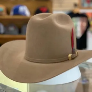 Vintage Wool Felt Cowboy Hat For Women Men Tan Solid Color Wide Brim Fedora With Feather Ribbon Metal Buckle Outdoor Travel Sunshade Hat