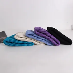 Thick ribbed knit beanies in five colors for winter warmth and street style fashion