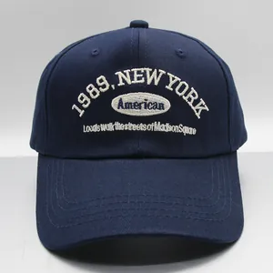Classic navy 1989 New York embroidered cotton baseball cap with adjustable strap