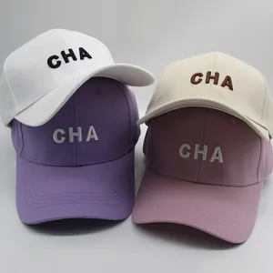 Gorra de Béisbol Ajustable de Algodón Unisex Con Bordado de Letras CHA Sombrero para el Sol Casual para Hombres Mujeres Viajes al Aire Libre