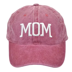 Vintage Washed Cotton Baseball Cap Embroidered Mom Dad Letter Adjustable Sun Hat For Men Women Casual Outdoor Gift
