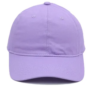 Plain purple soft top cotton baseball cap for men and women minimalist summer sun hat