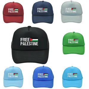 Free Palestine Printed Trucker Hat For Men Women Breathable Mesh Baseball Cap Outdoor Sunshade Adjustable Snapback Hat