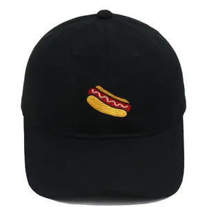 Embroidered Hotdog Cotton Baseball Cap Adjustable Soft Top Dad Hat For Men Women Casual Outdoor Fashion Sun Hat
