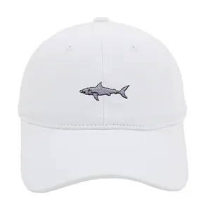 Casquette de Baseball avec Broderie Requin en Coton Réglable Chapeau de Soleil pour Hommes Femmes Sports de Plein Air Mode