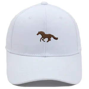 Cotton Horse Embroidery Baseball Cap For Men Women Adjustable Structured Curved Brim Outdoor Sport Sun Hat Casual Headwear