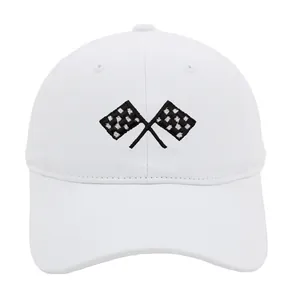 Racing Flag Embroidery Baseball Cap Cotton Adjustable Soft Top Sun Hat Outdoor Sports Trucker Cap For Men Women