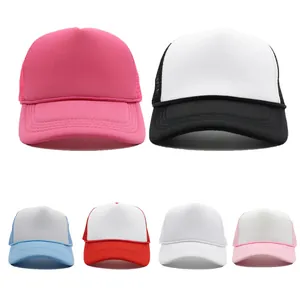 Gorra Trucker de Malla en Blanco Gorra de Béisbol de Espuma Ajustable Transpirable Sombrilla Deporte al Aire Libre Casual Lisa Unisex