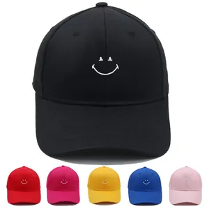 Fashion Smiley Face Embroidered Baseball Cap For Men Women Casual Sports Sunshade Adjustable Cotton Blend Peaked Hat