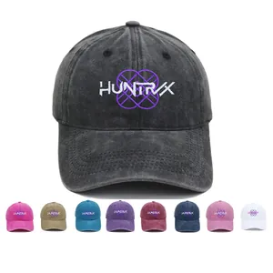 Vintage Washed Cotton Baseball Cap Distressed Dad Hat With HUNTRVX Letter Embroidery For Men Women Casual Sun Shade Cap