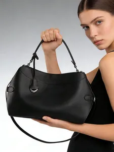 Women Large Capacity PU Leather Tote Handbag Minimalist Solid Color Shoulder Crossbody Bag Fashion Commuting Work Office Bag