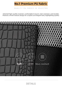 Detail of waterproof crocodile-embossed PU leather with soft and wear-resistant texture