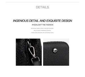 Close-up of black woven leather texture with dark grey metal hooks and protective rivets