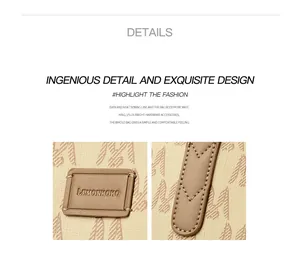 Close-up of premium tote bag featuring luxury monogram print and precise stitching details