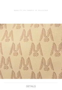 Close-up of premium durable PU fabric with elegant M-letter pattern on tote bag