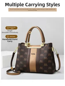 Detail of vintage tote bag showing versatile strap options and premium gold-tone hardware
