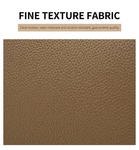 Close-up of durable brown lychee grain leather with scratch-resistant texture