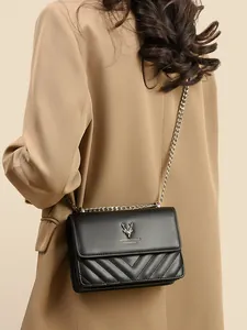 Damen Gesteppte Umhängetasche PU-Leder Kleine Quadratische Tasche Mit Metallkette Hirschkopf Dekor Mode Schultertasche Für Den Alltag