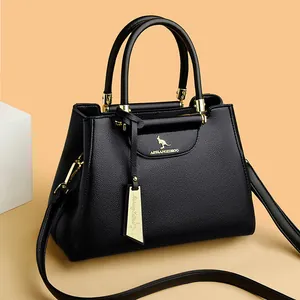 Dames Grote Capaciteit PU Leer Tote Tas Litchi Korrel Handtas Crossbody Riem Woon-werkverkeer Werk Mode Tas