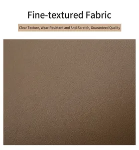 Detailed close-up of brown litchi grain faux leather featuring scratch-resistant texture