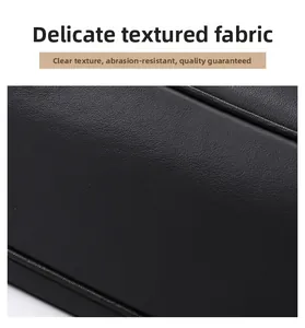 Close-up of black textured leather showing wear-resistant and scratch-proof details