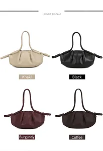 Options de couleur des sacs nuage en cuir souple en kaki, noir, bordeaux et café