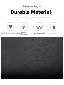 Close-up of black litchi grain leather texture with water-resistant and wear-resistant features