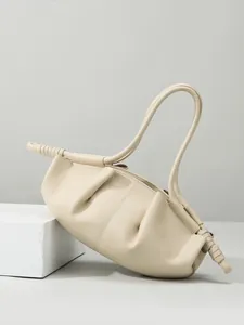 Sac Femme Mode en Cuir PU Style Nuage Sac à Main Plissé Minimaliste Urbain Bandoulière Souple Avec Détail Noué
