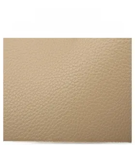 Macro shot of scratch-resistant khaki leather texture for large tote bag material