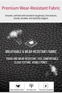 Close-up of durable black lychee grain faux leather texture with soft and breathable finish